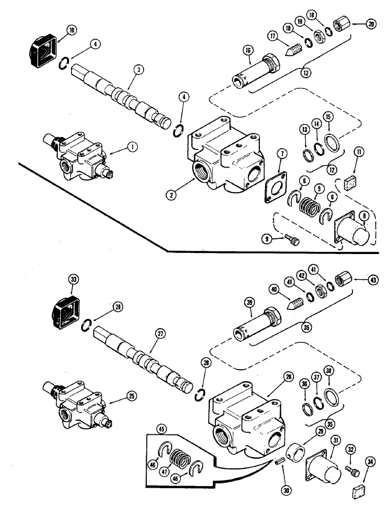 Схема запчастей Case IH 2470 - (164) - REAR STEERING VALVE ASSEMBLY (05) - STEERING