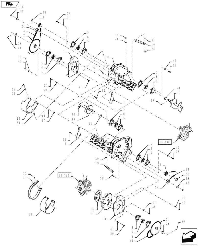 Схема запчастей Case IH RB454 - (13.375) - 1.8M SINGLE CAM WIDE PICKUP, AUGER (13) - FEEDER