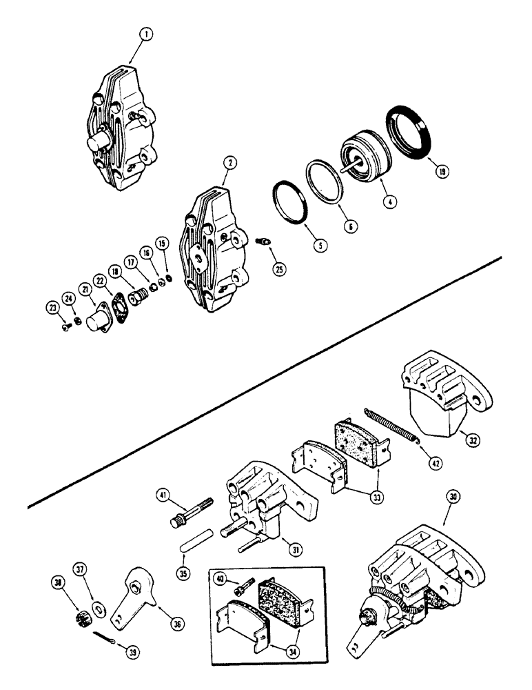 Схема запчастей Case IH 1175 - (122) - CALIPER BRAKE, USED PRIOR TO TRACTOR SERIAL NUMBER 8715247 (07) - BRAKES