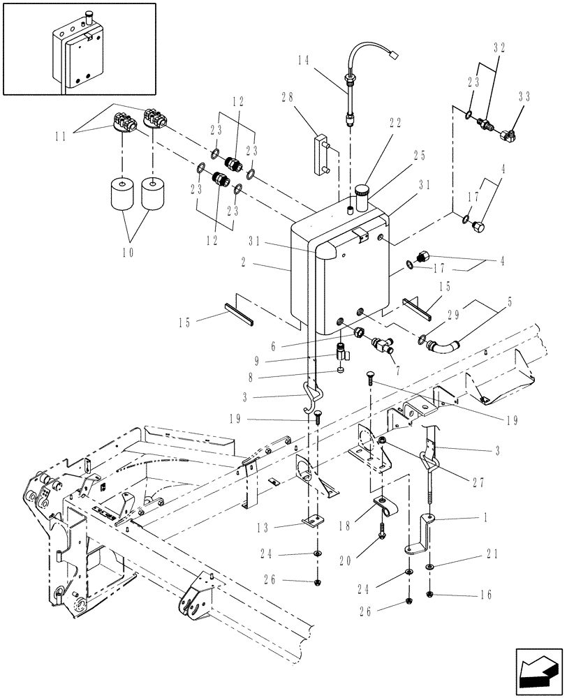 Схема запчастей Case IH WD1903 - (07.01[1]) - HYDRAULIC RESERVOIR, WD1203 (07) - HYDRAULICS