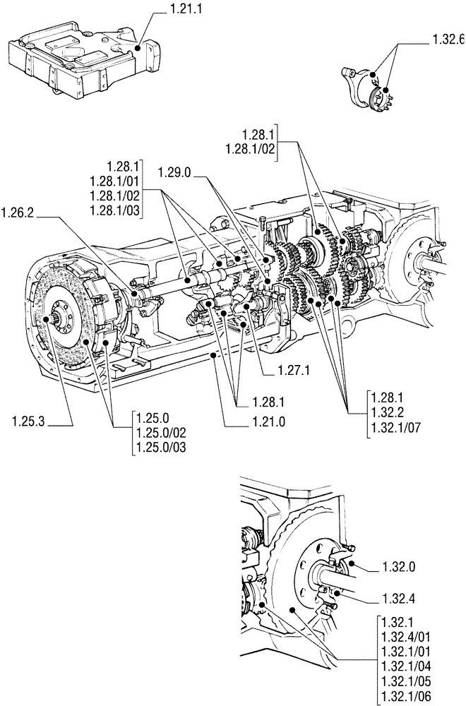 Схема запчастей Case IH JX70U - (SEC. 03) - TRANSMISSION (00) - GENERAL