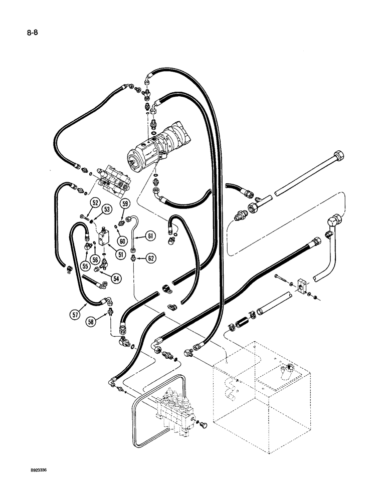 Схема запчастей Case IH 9260 - (8-008) - HYDRAULIC SYSTEM, PUMP TO CONTROL VALVE, P.I.N. JCB0028400 AND AFTER (CONTD) (08) - HYDRAULICS