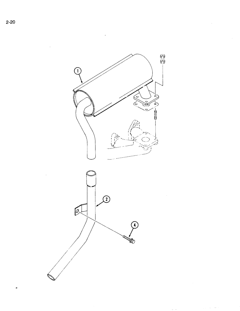 Схема запчастей Case IH 1120 - (2-20) - EXHAUST MUFFLER (02) - ENGINE