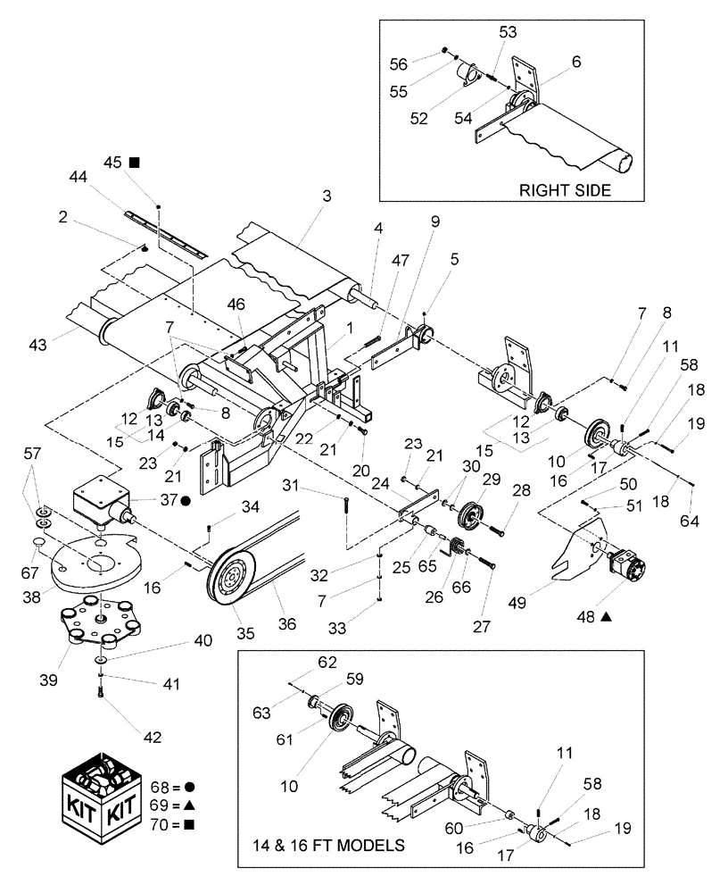Схема запчастей Case IH 2016 - (20.21[01]) - DRAPER AND GEAR BOX DRIVE, RAKE TYPE, BPIN PMN003045 [PNP002010] (60) - PRODUCT FEEDING