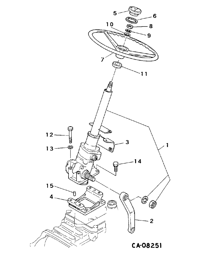 Схема запчастей Case IH 254 - (05-07) - STEERING, STEERING GEAR, STEERING WHEEL, PITMAN ARM AND SUPPORTS, 244 AND 254 WITH POWER STEERING (04) - STEERING