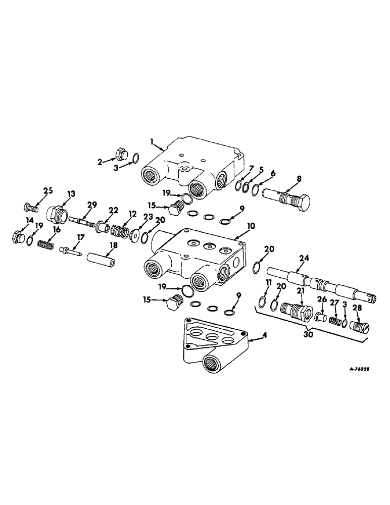 Схема запчастей Case IH 315 - (F-38) - HYDRAULICS SYSTEM, PLATFORM LIFT VALVE, FOR HYDROSTATIC GROUND DRIVE (07) - HYDRAULIC SYSTEM