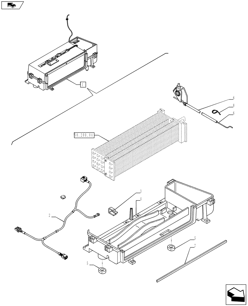 Схема запчастей Case IH PUMA 185 - (50.200.03[03]) - AIR CONDITIONER - BREAKDOWN - C9027 (50) - CAB CLIMATE CONTROL