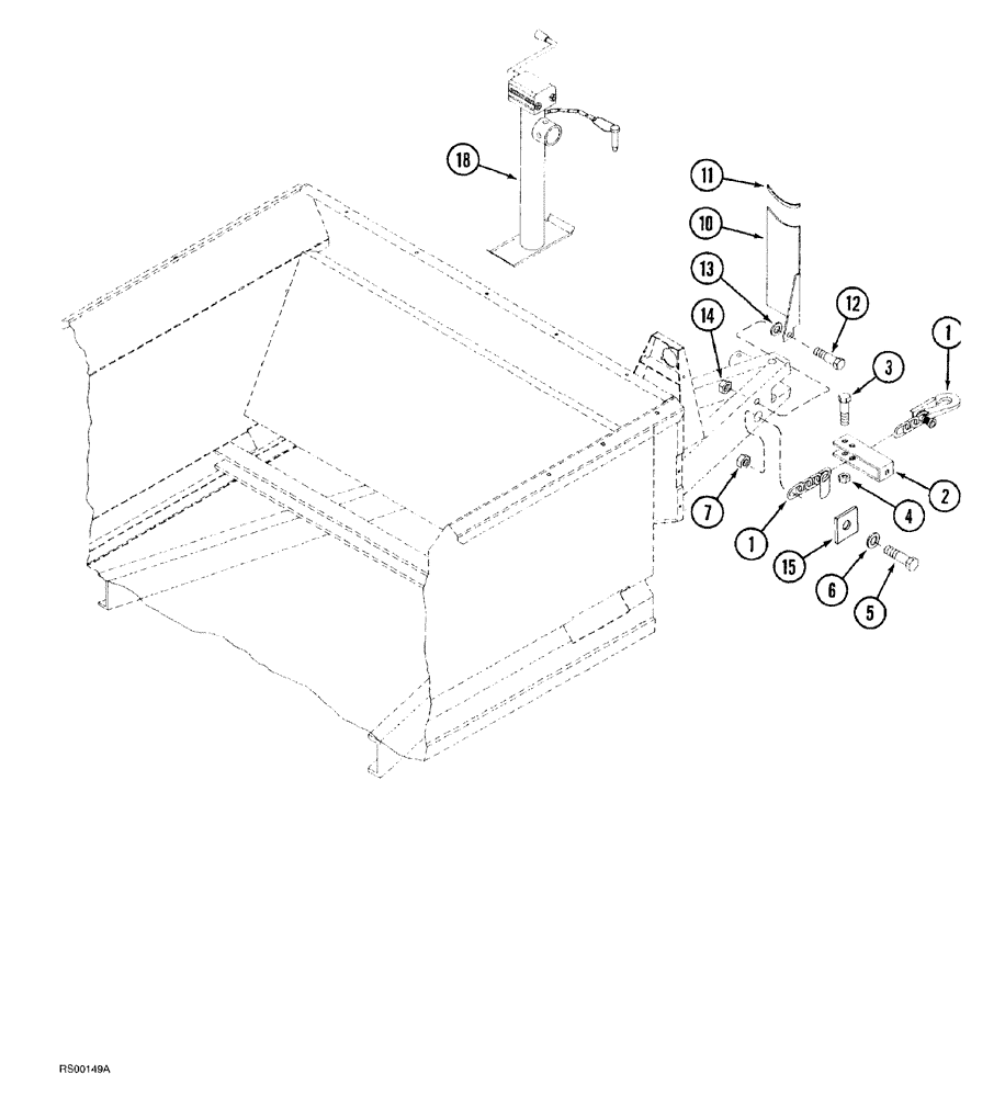 Схема запчастей Case IH 1500-SERIES - (09-28) - TRANSPORT CHAIN AND PARKING JACK 