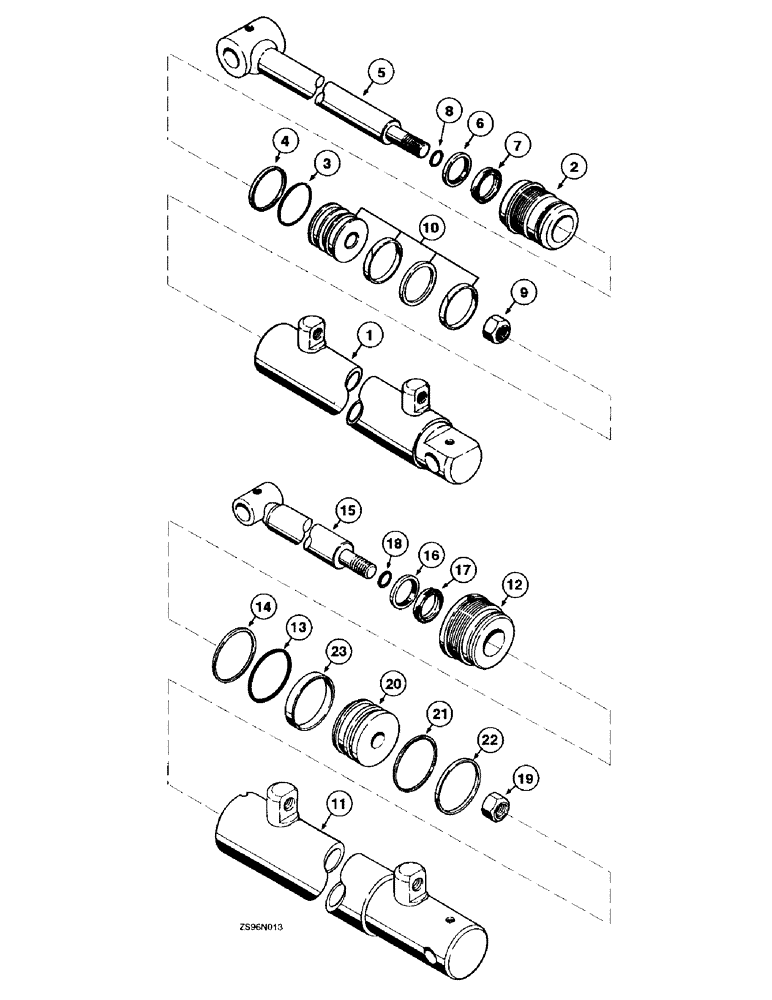 Схема запчастей Case IH 2450 - (4-46) - WELDED DOUBLE ACTING CYLINDERS, 3 ID X 47-1/2 INCH STROKE 