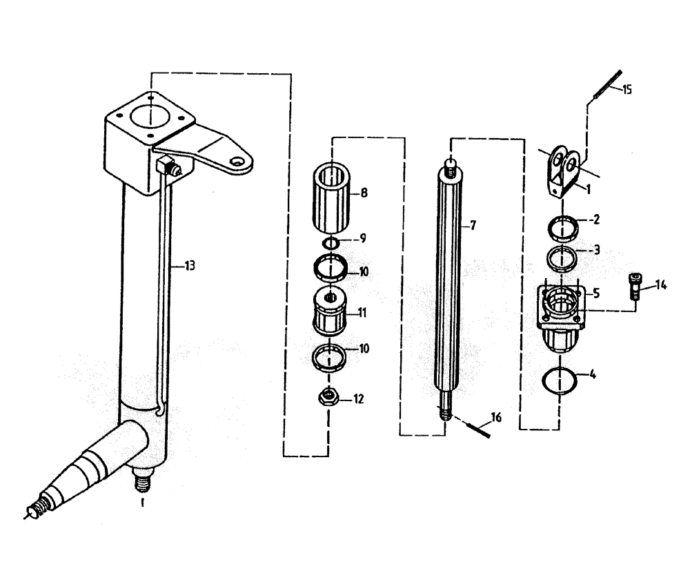 Схема запчастей Case IH 7000 - (B01-15) - HYDRAULIC CYLINDER (BASECUTTER LIFT 7000) Hydraulic Components & Circuits
