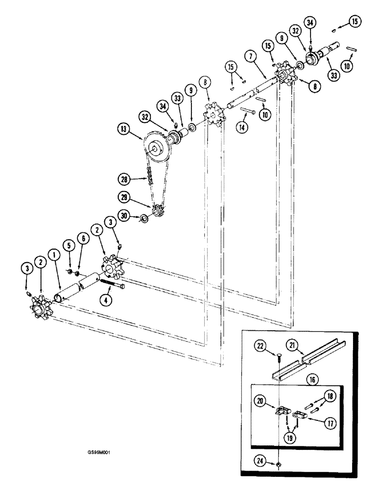 Схема запчастей Case IH 2055 - (9C-32) - UNLOADING CONVEYOR AND DRIVE (15) - HANDLING SYSTEM