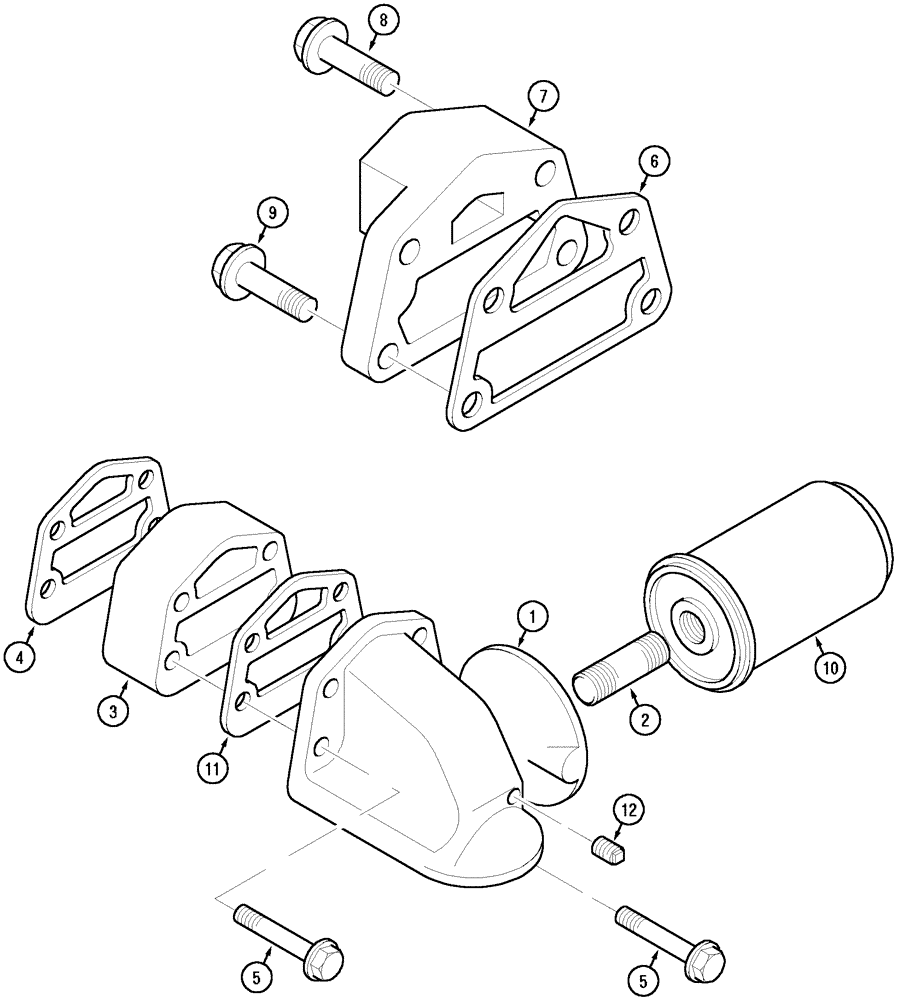 Схема запчастей Case IH CX70 - (02-42) - OIL FILTER AND COOLER (CX70 : JJE1008648 -) (02) - ENGINE