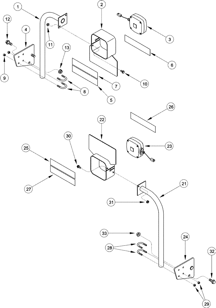 Схема запчастей Case IH CPX610 - (04-21A) - WARNING LIGHT - TOOLBAR/DRUM (06) - ELECTRICAL SYSTEMS