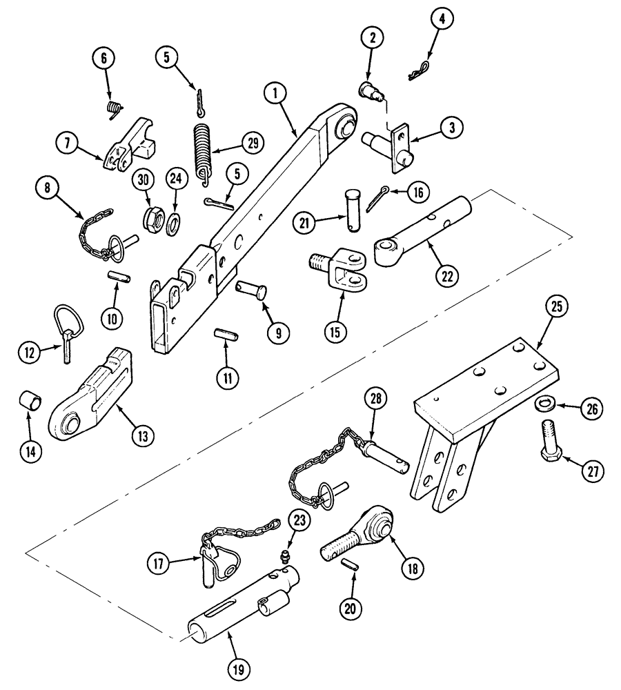 Схема запчастей Case IH CX100 - (09-65) - LOWER LINKS - THREE POINT HITCH (09) - CHASSIS/ATTACHMENTS