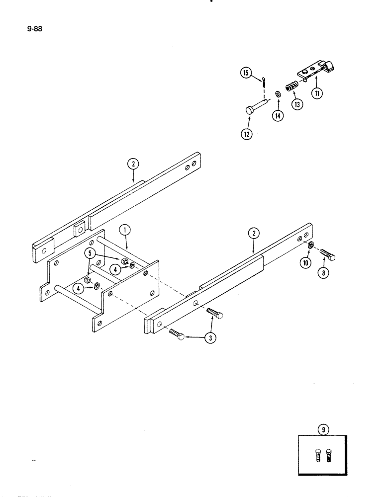 Схема запчастей Case IH 60FS - (9-088) - MOUNTING KIT, 60FS MOWER, 245 AND 255 TRACTOR (03) - CHASSIS/MOUNTED EQUIPMENT