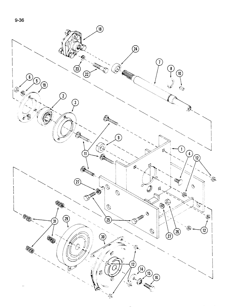 Схема запчастей Case IH 60MB - (9-036) - ELECTRIC CLUTCH, 60MB MOWER (03) - CHASSIS/MOUNTED EQUIPMENT