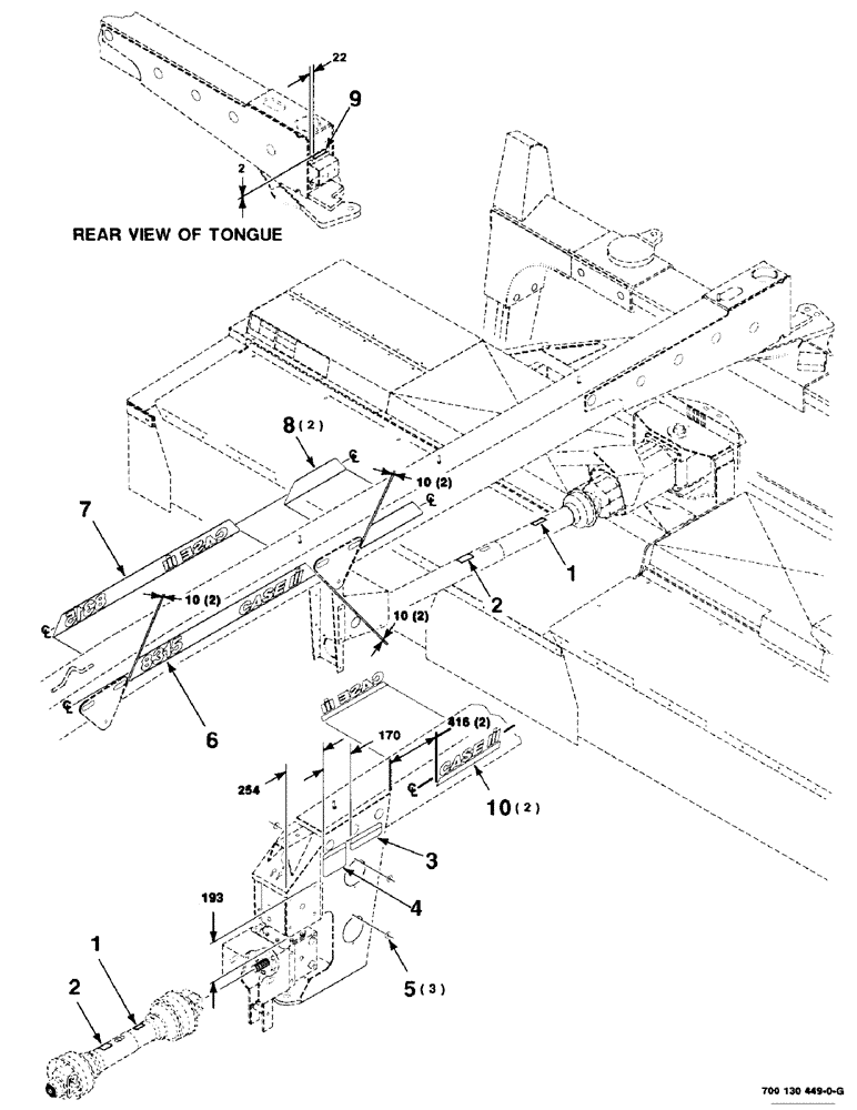 Схема запчастей Case IH 8315 - (9-02) - DECALS AND LOCATION DIAGRAM, TONGUE (09) - CHASSIS