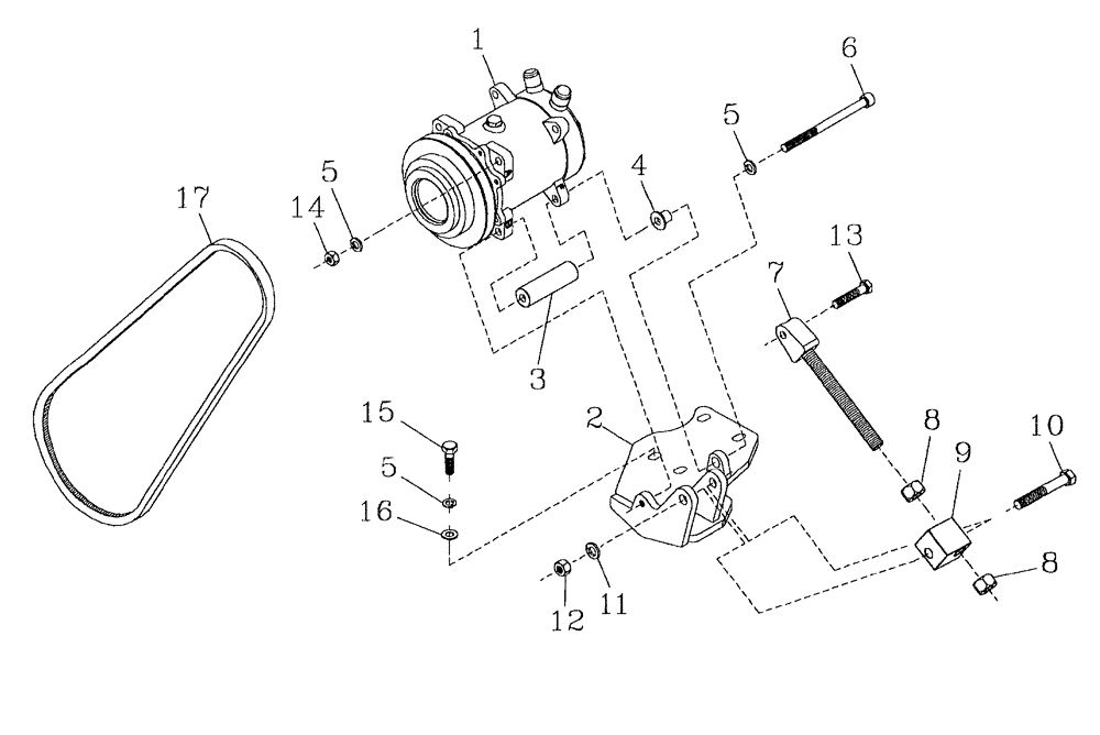 Схема запчастей Case IH AUSTOFT - (A05[01]) - AIR CONDITIONER COMPRESSOR/BELT/MOUNT Mainframe & Functioning Components