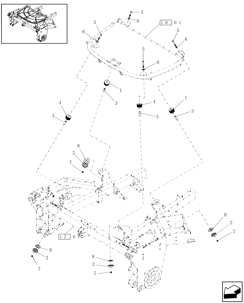 Схема запчастей Case IH WD1203 - (10.31) - CAB MOUNTING (10) - CAB