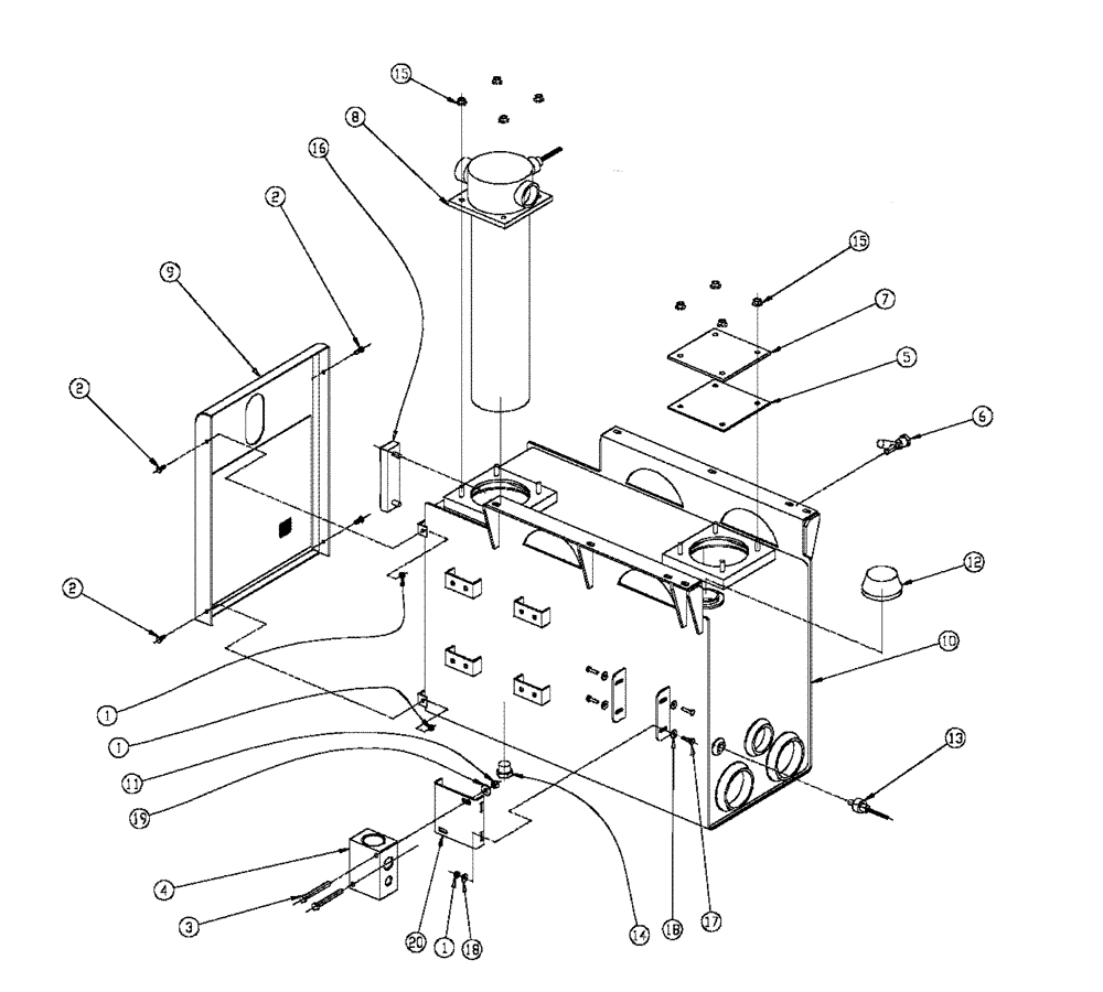 Схема запчастей Case IH FLX4330 - (06-004) - HYDRAULIC TANK GROUP (07) - HYDRAULICS