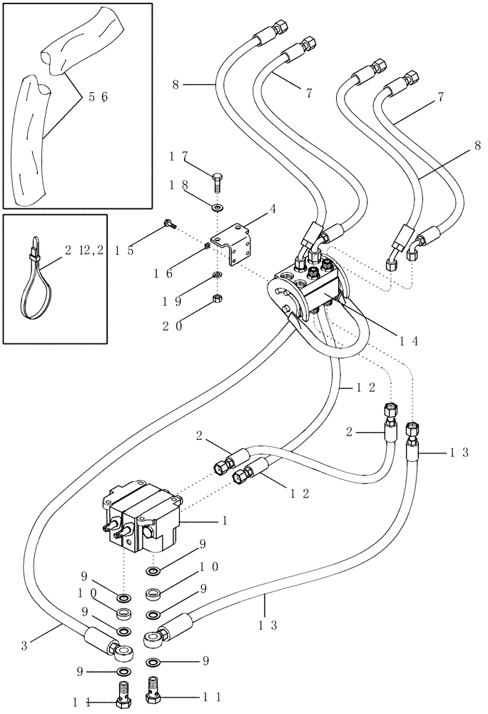 Схема запчастей Case IH LX156 - (08-07) - HYDRAULICS - 2 FUNCTION WITH ONE LEVER QUICK CONNECT, MXU125 TRACTOR W/6 CYLINDER ENGINE (08) - HYDRAULICS