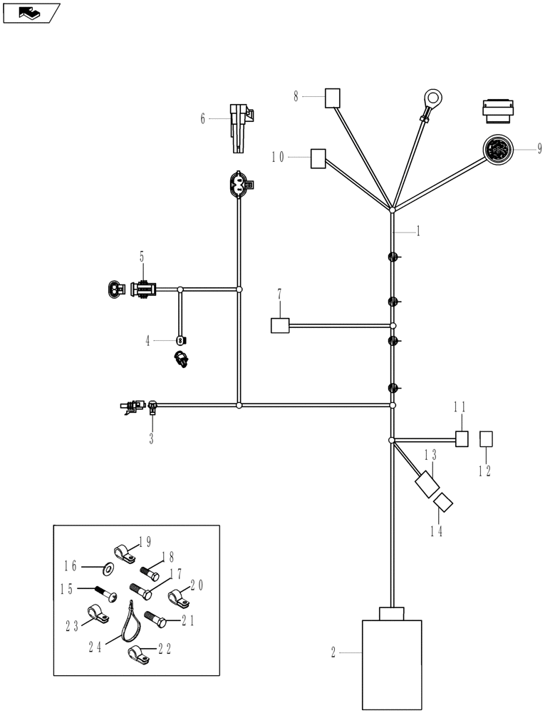 Схема запчастей Case IH MAGNUM 225 - (55.100.01) - HARNESS, ENGINE (55) - ELECTRICAL SYSTEMS