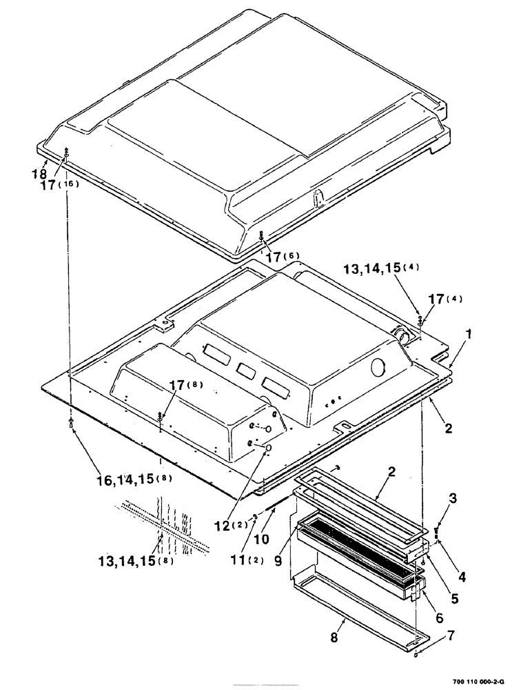 Схема запчастей Case IH 8825HP - (07-10) - CAB ROOF AND FRAME ASSEMBLY (09) - CHASSIS