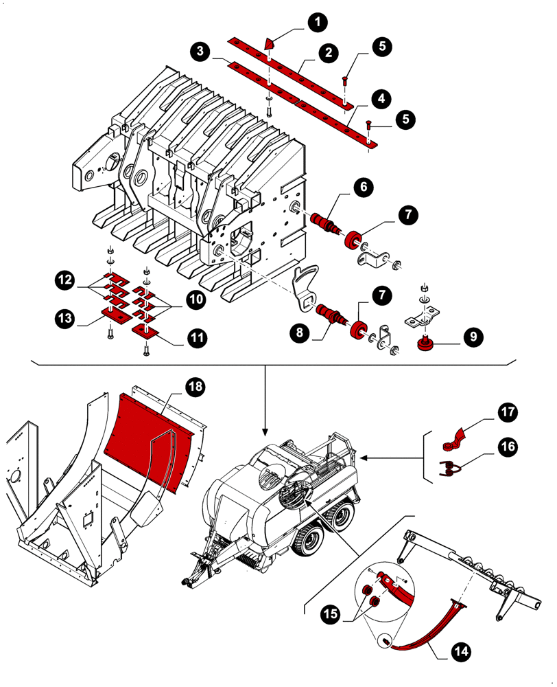 Схема запчастей Case IH LB333R - (00.00LB025[01]) - MAINTENANCE PARTS, PLUNGER AND PLUNGER ROLLERS, NEEDLES (00) - GENERAL