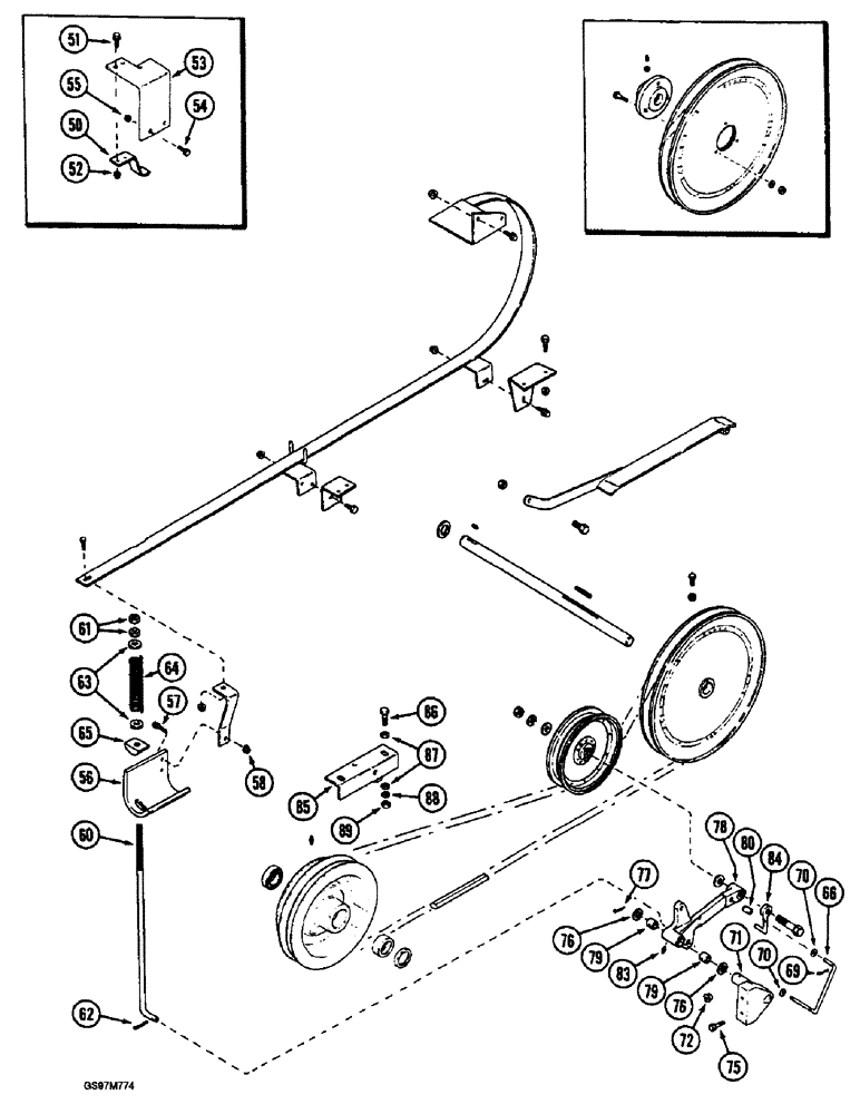 Схема запчастей Case IH 1660 - (9E-16) - GRAIN TANK UNLOADER, BELT DRIVE, MDLS W EXTENDED LENGTH CLEANING SYS (CONTD) (17) - GRAIN TANK & UNLOADER