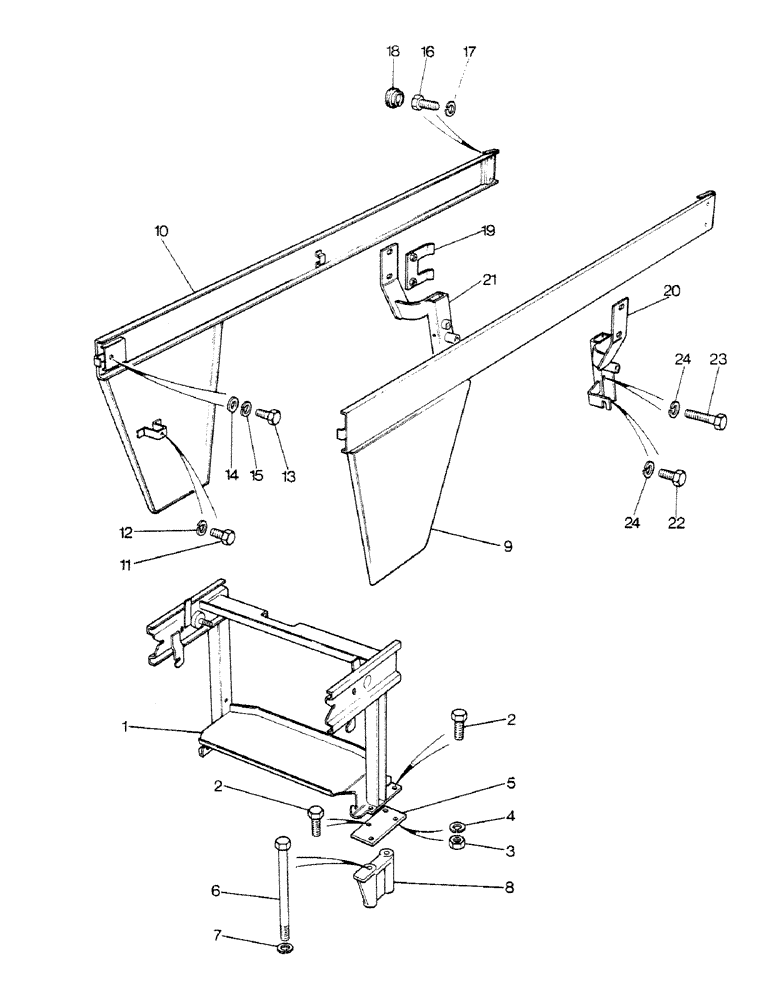 Схема запчастей Case IH 1190 - (N5) - REAR OPENING, ENGINE COVER, SUPPORT FRAME (09) - CHASSIS