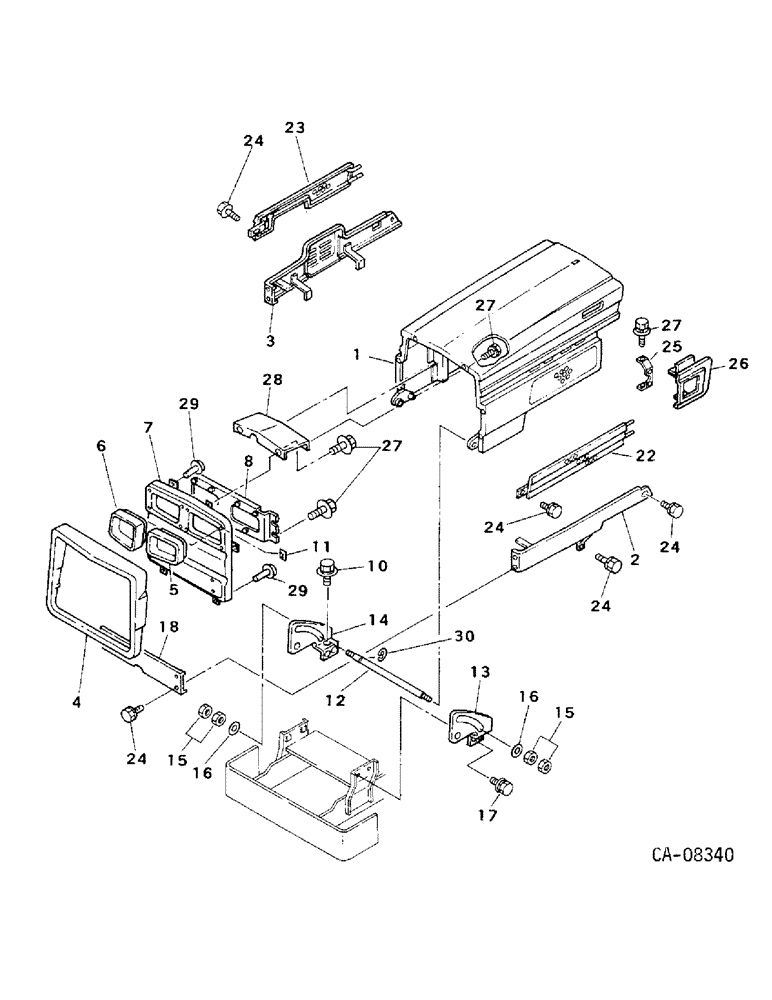 Схема запчастей Case IH 254 - (13-03) - SUPERSTRUCTURE, HOOD, PANELS, GRILLE AND SUPPORTS, 244 AND 254 (05) - SUPERSTRUCTURE