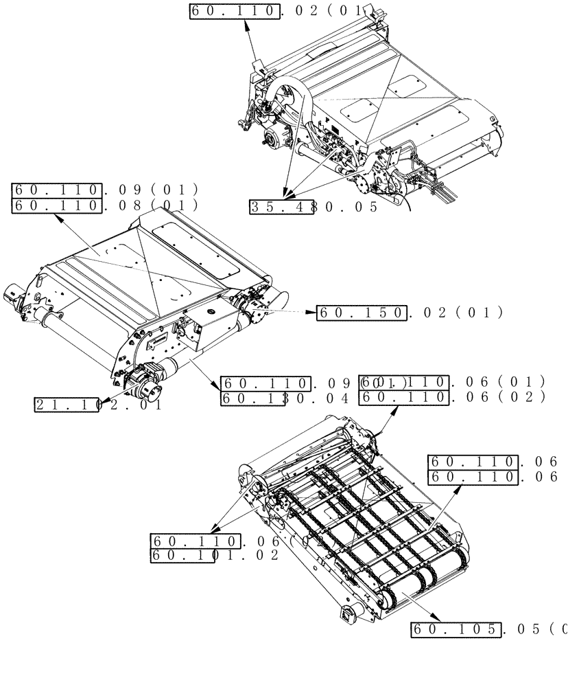 Схема запчастей Case IH 8010 - (60.000.00) - SECTION INDEX - PRODUCT FEEDING (60) - PRODUCT FEEDING