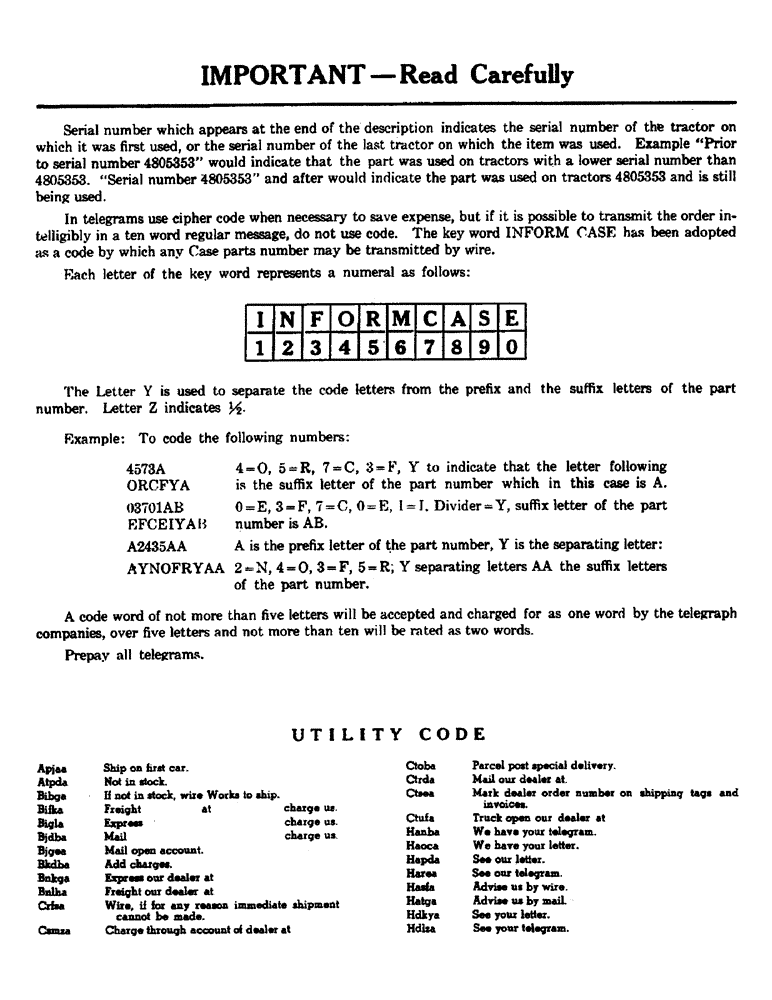 Схема запчастей Case IH SO-SERIES - (003) - IMPORTANT, READ CAREFULLY (00) - PICTORIAL INDEX