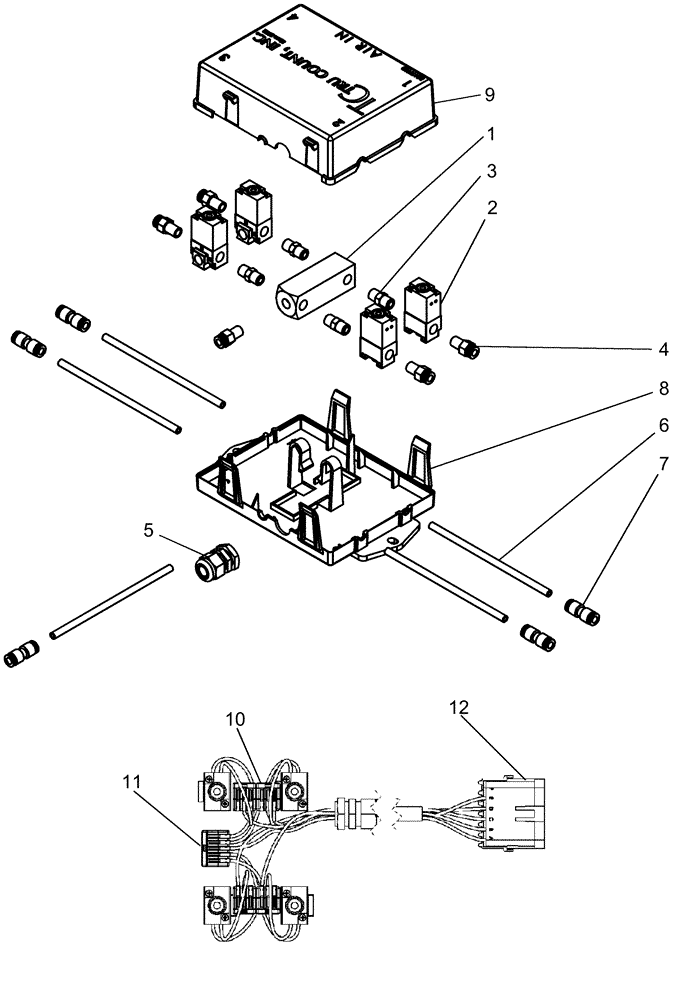 Схема запчастей Case IH 1260 - (75.110.19[02]) - ACCUROW - VALVE ASSEMBLY, AIR CLUTCH (75) - SOIL PREPARATION