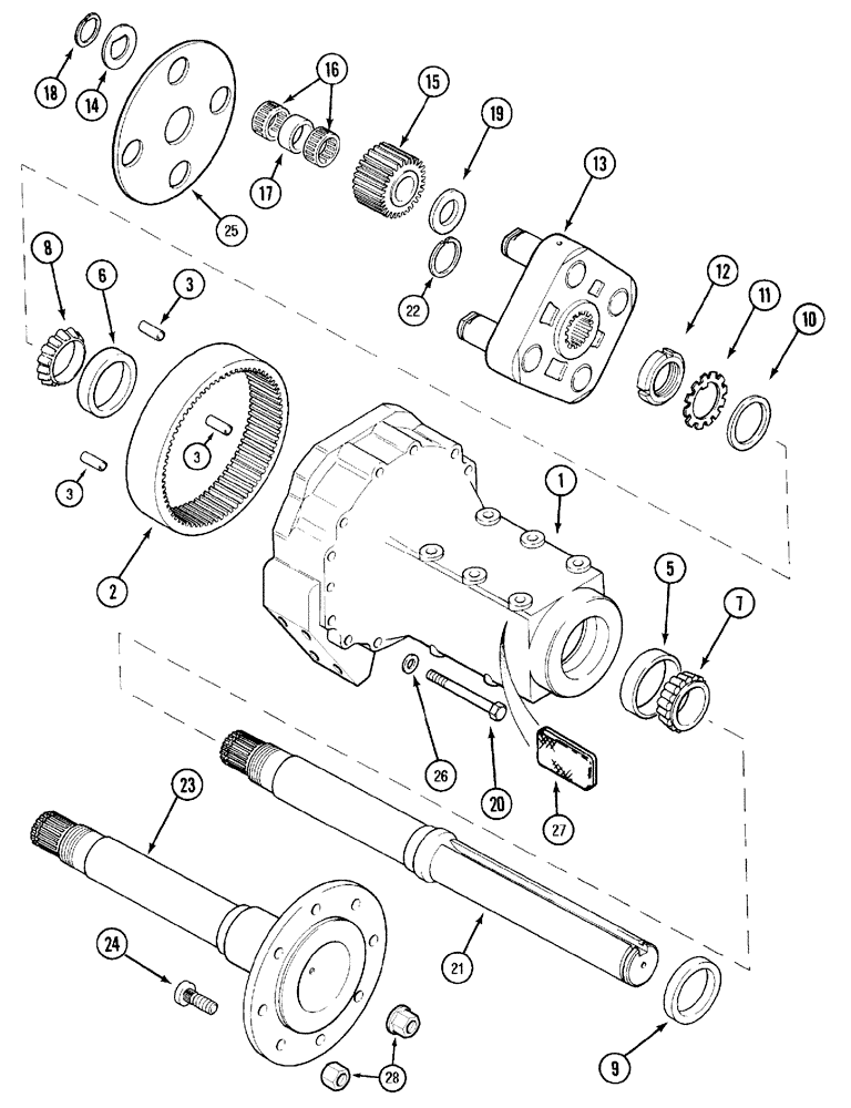Схема запчастей Case IH MX120 - (06-12) - REAR AXLE (06) - POWER TRAIN