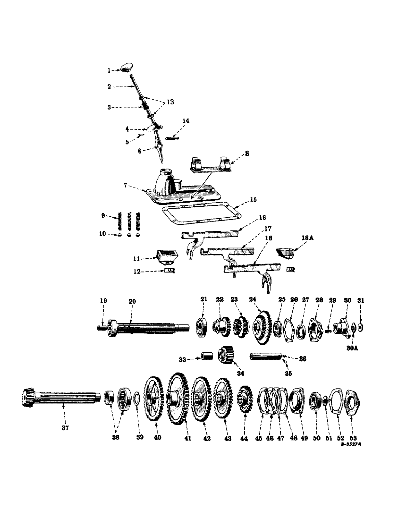 Схема запчастей Case IH SUPER A - (166) - CHASSIS, GEAR SHIFTER MECHANISM AND TRANSMISSION (12) - CHASSIS
