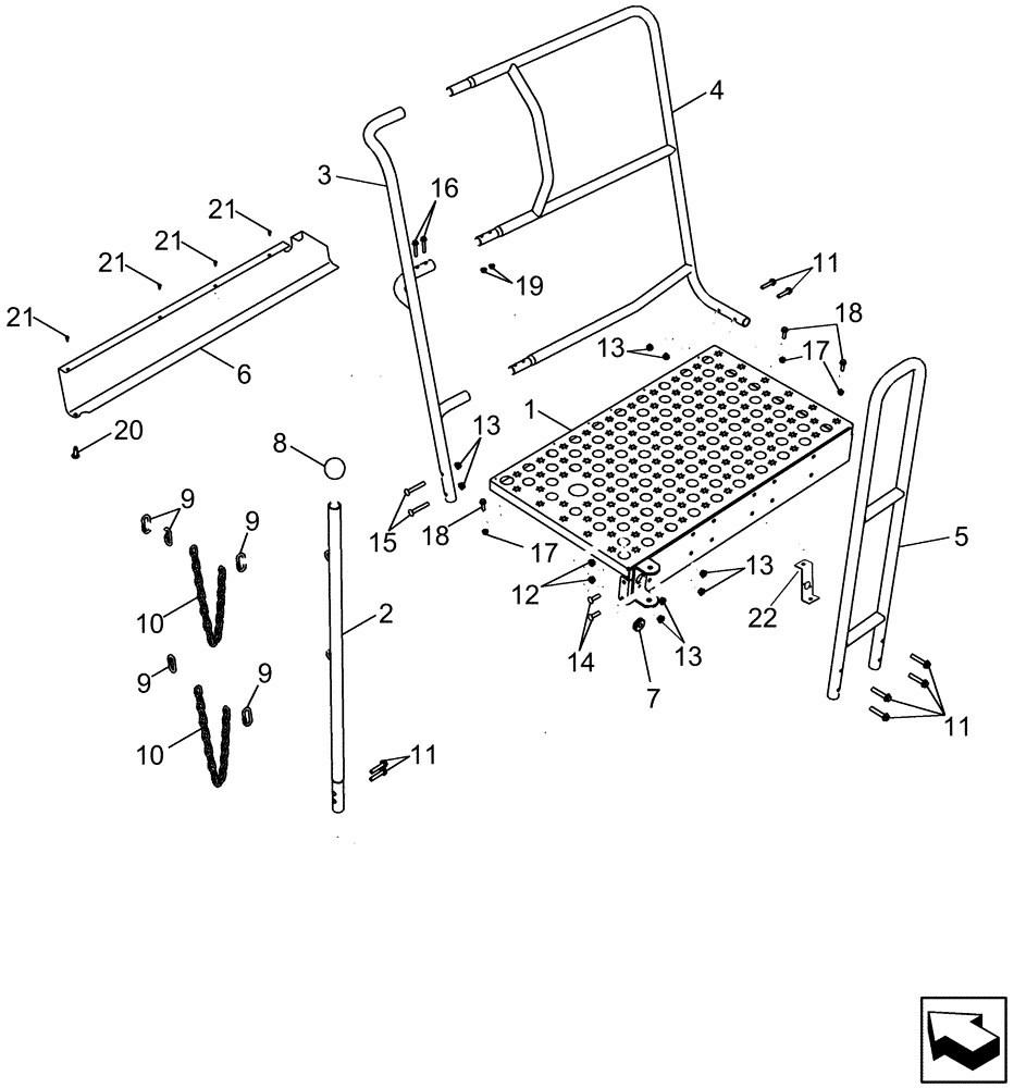 Схема запчастей Case IH 6130 - (90.118.06) - PLATFORM, OPERATORS - LEFT HAND (90) - PLATFORM, CAB, BODYWORK AND DECALS