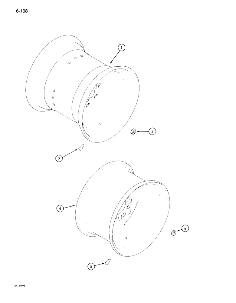 Схема запчастей Case IH 995 - (6-108) - REAR WHEELS, INTEGRAL DISC TYPE (06) - POWER TRAIN
