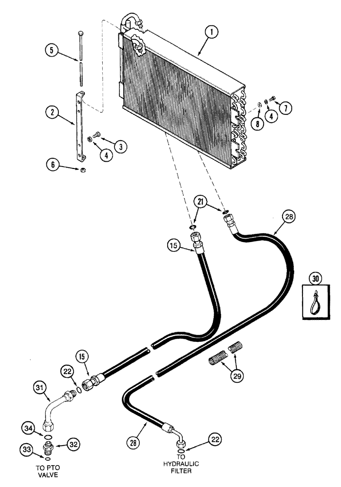 Схема запчастей Case IH 7220 - (5-014) - HYDRAULIC OIL COOLER (05) - STEERING