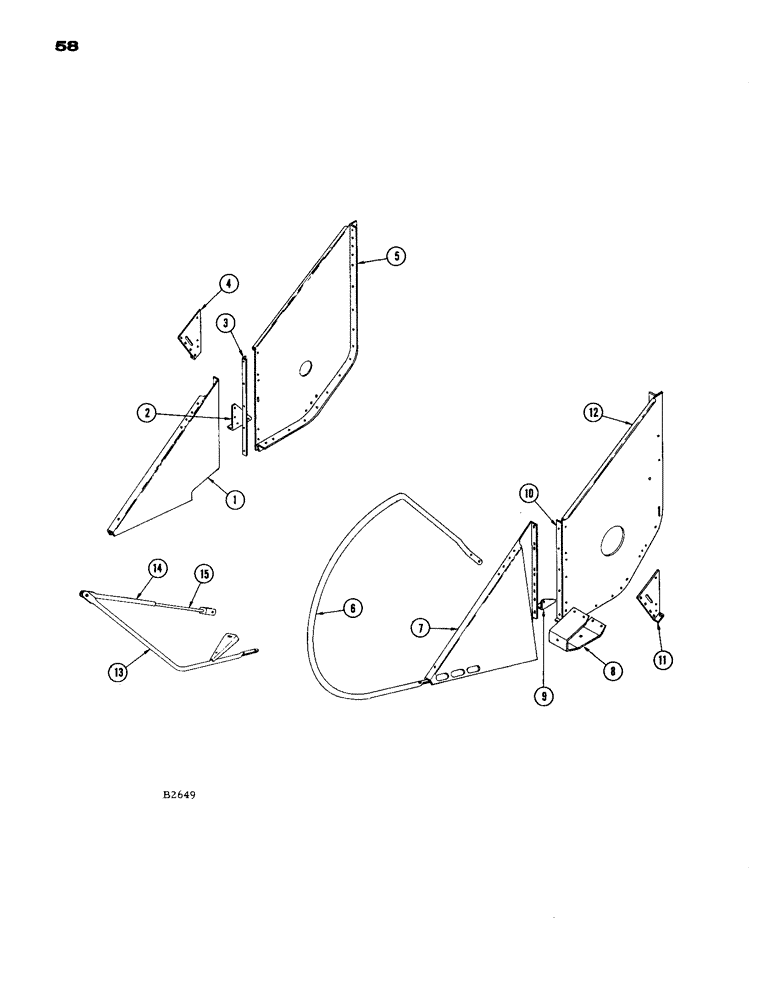 Схема запчастей Case IH 1660 - (058) - AUGER TROUGH HEADS (58) - ATTACHMENTS/HEADERS
