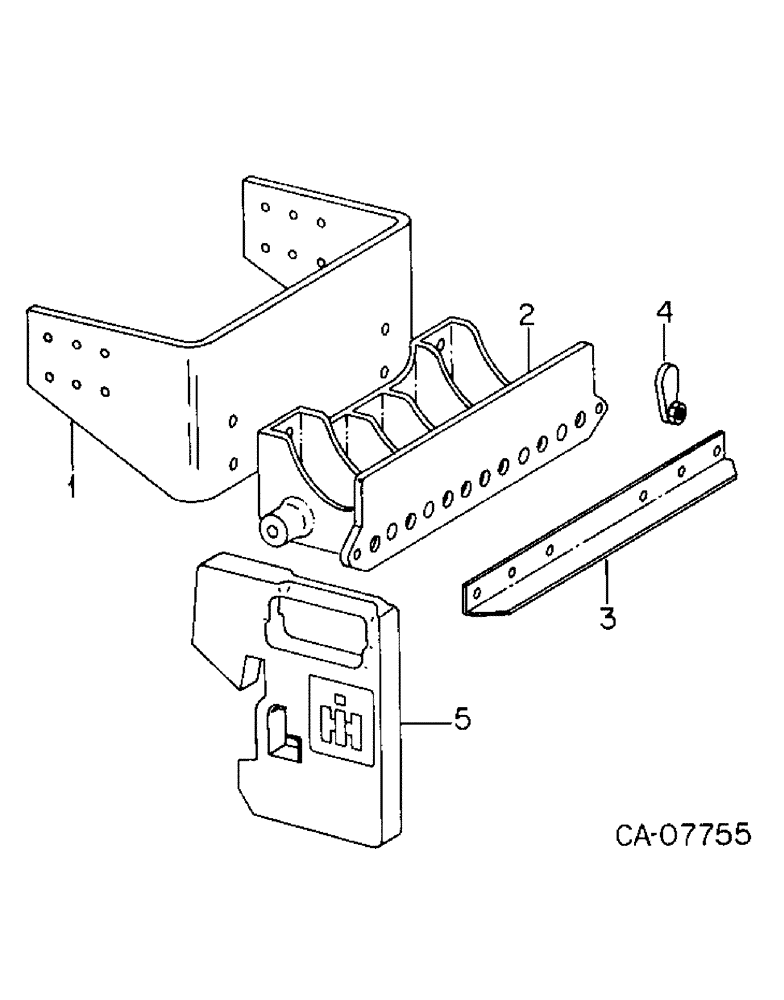 Схема запчастей Case IH 3488 - (09-12) - FRAME, FRONT END WEIGHT BRACKET AND WEIGHTS (12) - FRAME