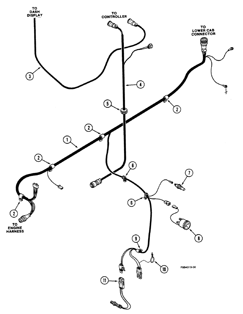 Схема запчастей Case IH 9150 - (4-20) - TRANSMISSION HARNESS (04) - ELECTRICAL SYSTEMS