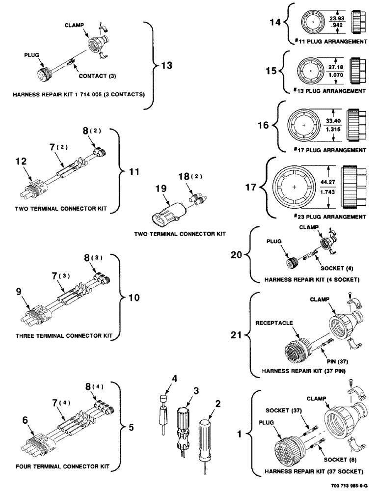 Схема запчастей Case IH 8575 - (4-12) - ELECTRICAL HARNESS SERVICE PARTS (06) - ELECTRICAL