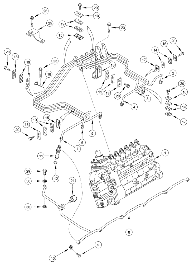 Схема запчастей Case IH 3185 - (03-025) - FUEL INJECTION SYSTEM (01) - ENGINE