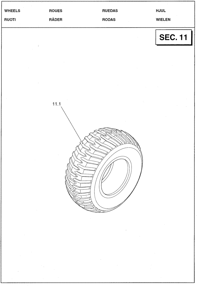 Схема запчастей Case IH LBX331P - (0.0027[01]) - SECTION LIST 11 - WHEELS (00) - GENERAL