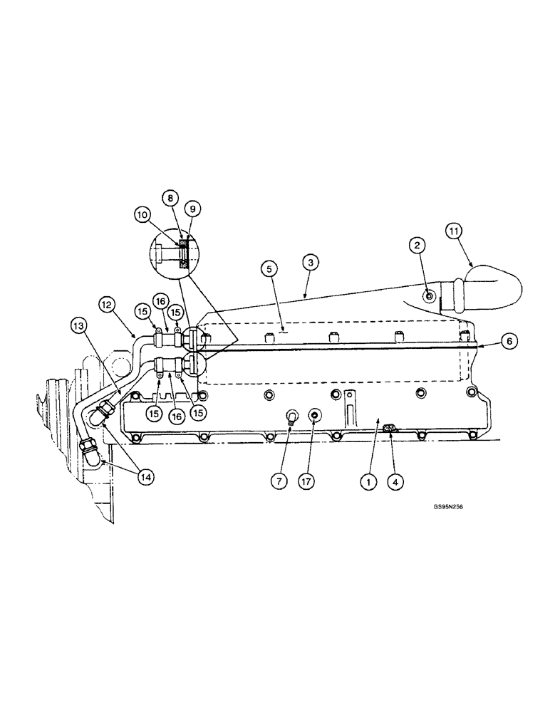 Схема запчастей Case IH DTI-466B - (9E-158) - INTERCOOLER AND CONNECTIONS, 5488 TRACTORS 