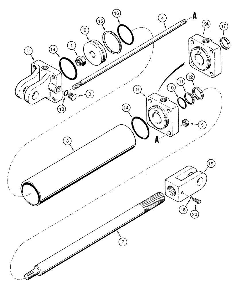 Схема запчастей Case IH 501 - (8-11) - TRANSPORT LIFT CYLINDER, 145212C92 (08) - HYDRAULICS