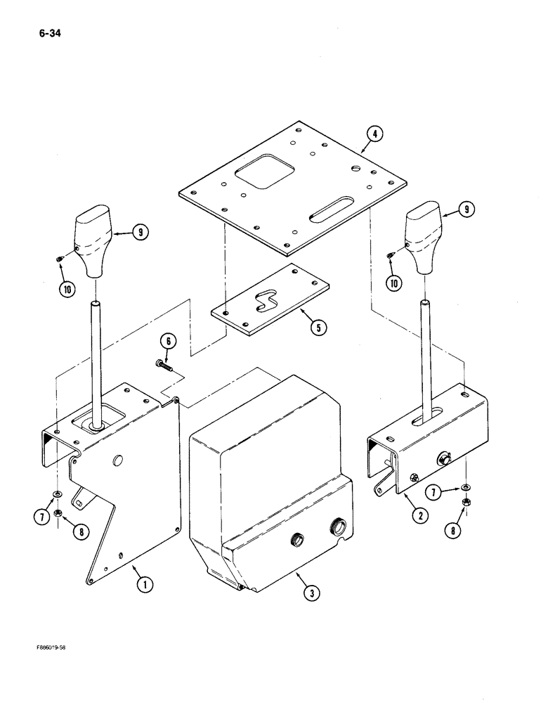 Схема запчастей Case IH 9150 - (6-034) - TRANSMISSION SHIFT CONTROLS (06) - POWER TRAIN