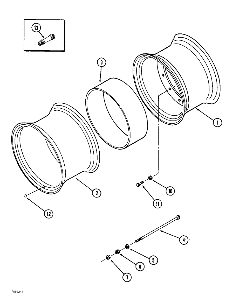 Схема запчастей Case IH 9370 - (6-172) - WHEELS, 9370 TRACTOR WITH SPACER BAND DUALS (06) - POWER TRAIN