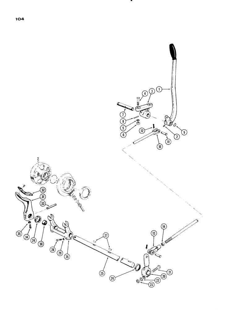 Схема запчастей Case IH 930-SERIES - (104) - HAND CLUTCH CONTROLS (06) - POWER TRAIN